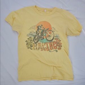 yellow graphic tee